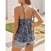 image:imageHOTOUCH Camisole for Women V Neck Spaghetti Strap Tank Tops Sleeveless Blouses Loose FitFfloral Mz473