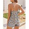 image:imageHOTOUCH Camisole for Women V Neck Spaghetti Strap Tank Tops Sleeveless Blouses Loose FitFfloral Pink