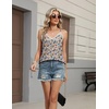 image:imageHOTOUCH Camisole for Women V Neck Spaghetti Strap Tank Tops Sleeveless Blouses Loose FitFfloral Pink
