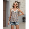image:imageHOTOUCH Camisole for Women V Neck Spaghetti Strap Tank Tops Sleeveless Blouses Loose FitFfloral Pink