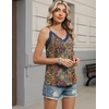 image:imageHOTOUCH Camisole for Women V Neck Spaghetti Strap Tank Tops Sleeveless Blouses Loose FitPboho Mz721