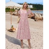 image:imageHOTOUCH Summer Dresses for Women 2026 Casual Midi Dress Petal Short Sleeve A Line Dress Pleated Flare Sundress02 Pink Dot