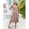 image:imageHOTOUCH Summer Dresses for Women 2026 Casual Midi Dress Petal Short Sleeve A Line Dress Pleated Flare Sundress02 Pink Floral