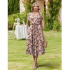 image:imageHOTOUCH Summer Dresses for Women 2026 Casual Midi Dress Petal Short Sleeve A Line Dress Pleated Flare Sundress02 Pink Floral