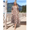 image:imageHOTOUCH Summer Dresses for Women 2026 Casual Midi Dress Petal Short Sleeve A Line Dress Pleated Flare Sundress02 Pink Floral