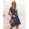 image:imageHOTOUCH Womens Casual Summer Dress with Pockets V Neck Ruffle Sleeve ALine DressesBlue Floral1