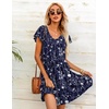 image:imageHOTOUCH Womens Casual Summer Dress with Pockets V Neck Ruffle Sleeve ALine DressesBlue Floral1