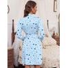 image:imageHOTOUCH Womens Robe Lightweight Short Knit Bathrobe Soft Ladies Sleepwear with PocketsPlanet Moon