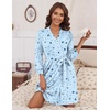 image:imageHOTOUCH Womens Robe Lightweight Short Knit Bathrobe Soft Ladies Sleepwear with PocketsPlanet Moon