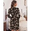 image:imageHOTOUCH Womens Robe Lightweight Short Knit Bathrobe Soft Ladies Sleepwear with PocketsPrint Brown Floral
