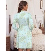 image:imageHOTOUCH Womens Robe Lightweight Short Knit Bathrobe Soft Ladies Sleepwear with PocketsPrint Daisy