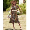 image:imageHOTOUCH Womens Summer ALine Midi Dresses 2026 Casual Floral Short Sleeve TShirt Dress Flowy Beach Sundress with PocketsMz721