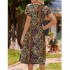 image:imageHOTOUCH Womens Summer ALine Midi Dresses 2026 Casual Floral Short Sleeve TShirt Dress Flowy Beach Sundress with PocketsMz721