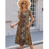 image:imageHOTOUCH Womens Summer ALine Midi Dresses 2026 Casual Floral Short Sleeve TShirt Dress Flowy Beach Sundress with PocketsMz721
