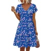 Blue Floral-printed