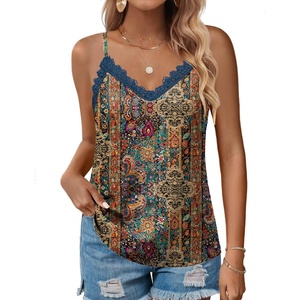 image:imageHOTOUCH Camisole for Women V Neck Spaghetti Strap Tank Tops Sleeveless Blouses Loose FitPboho Mz721