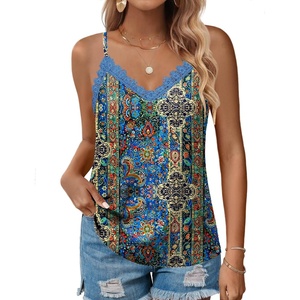 image:imageHOTOUCH Camisole for Women V Neck Spaghetti Strap Tank Tops Sleeveless Blouses Loose FitPboho Mz779