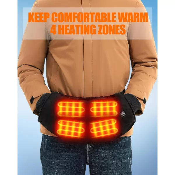 10000mAh Hand Warmer Pouch  Thickened Waterproof Heated Hand Muff 4 Heating Zone 3 Temperature Control for Outdoor Hunting Camping Football GolfBlack
