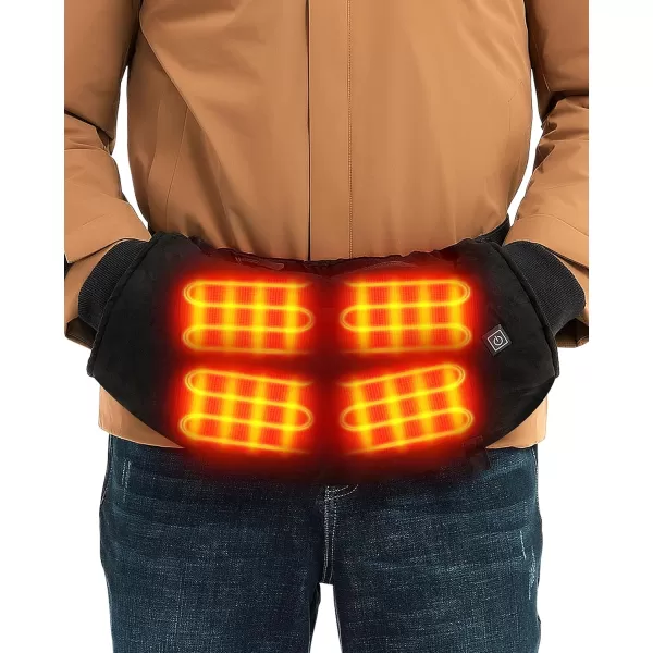 10000mAh Hand Warmer Pouch  Thickened Waterproof Heated Hand Muff 4 Heating Zone 3 Temperature Control for Outdoor Hunting Camping Football GolfBlack