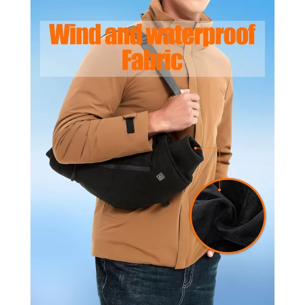 10000mAh Hand Warmer Pouch  Thickened Waterproof Heated Hand Muff 4 Heating Zone 3 Temperature Control for Outdoor Hunting Camping Football GolfBlack