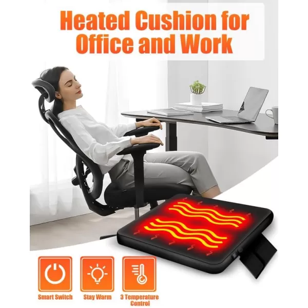 10000mAh Heated Seat Cushion Battery Operated  Portable USB Rechargeable Heating Seat CushionBlack