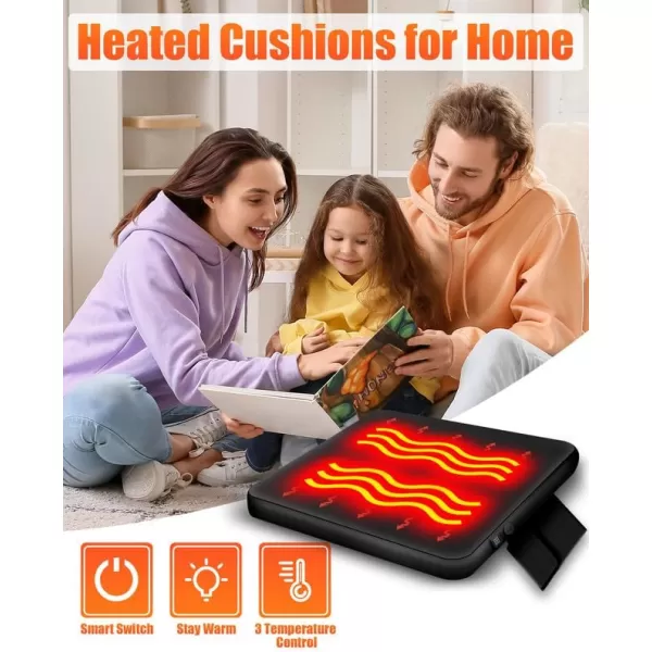 10000mAh Heated Seat Cushion Battery Operated  Portable USB Rechargeable Heating Seat CushionBlack