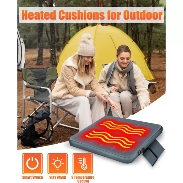 10000mAh Heated Seat Cushion Battery Operated  Portable USB Rechargeable Heating Seat CushionGray