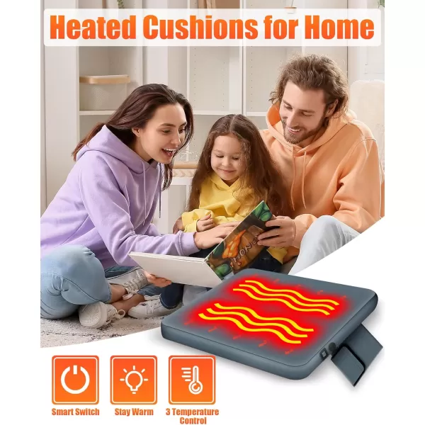 10000mAh Heated Seat Cushion Battery Operated  Portable USB Rechargeable Heating Seat CushionGray