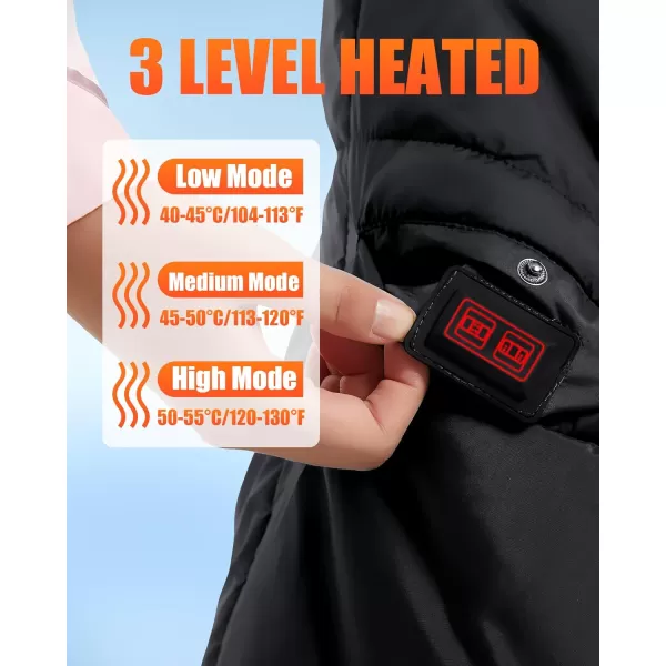 20000mAh Heated Blanket Battery Operated  74V DC Portable Wireless Cordless USB Heating Blanket for OutdoorsBlackwith 20000mah 74v Dc Battery