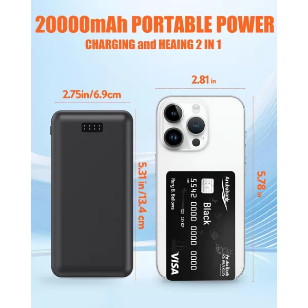 2Pcs 10000mAh Battery Pack for Heated Vest Jacket Coat Pants and Heating Underwear 5V2A Heated Clothing Replacement Battery PackBlack