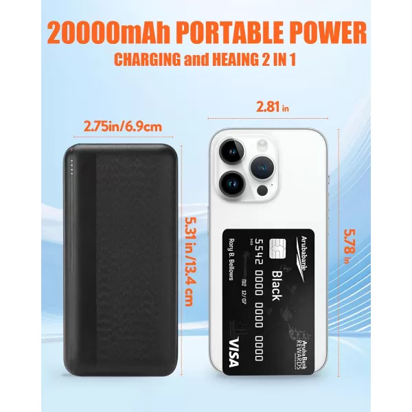 2Pcs 10000mAh Battery Pack for Heated Vest Jacket Coat Pants and Heating Underwear 5V2A Heated Clothing Replacement Battery PackBlack