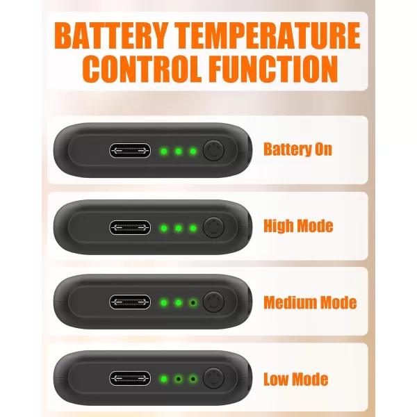 4000mAh Battery Pack DC ampamp USB Port for Heated Gloves Scarf Socks and Heating Slippers 5V2A Heated Clothing Replacement Battery Pack5V2A DC Port 2500mAh