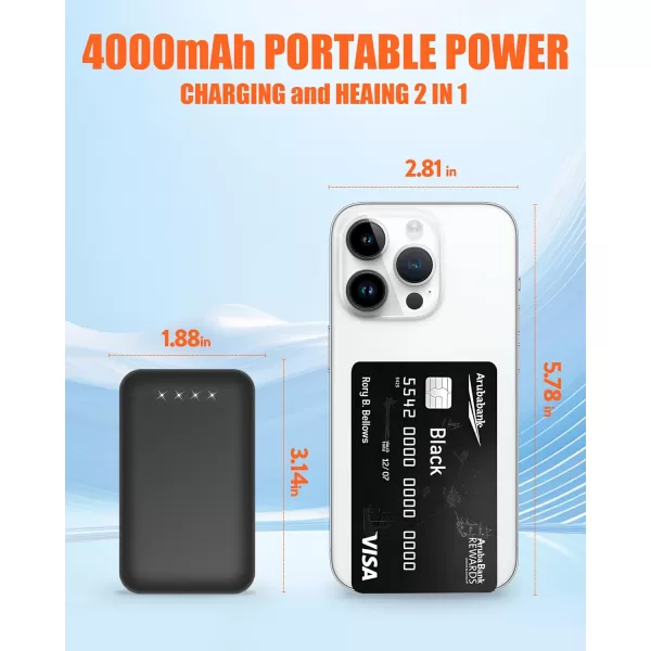 4000mAh Battery Pack DC ampamp USB Port for Heated Gloves Scarf Socks and Heating Slippers 5V2A Heated Clothing Replacement Battery Pack5V2A DC Port and USB 4000mAh