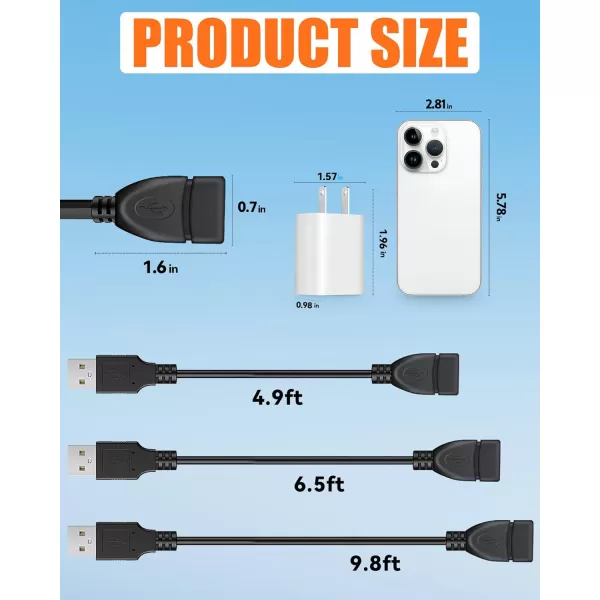 5V2A Heated Vest Jacket Pants Coat Wire Connection Cables  USB Wall Socket Adapter for Heated Apparel Not 74V DC Port65FT