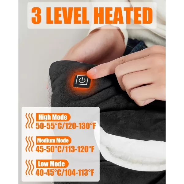 Foot Warmer Battery Operated  Rechargeable Wireless Foot Heating Pad for Under Desk and Bed Men ampamp Women Electric Heated FootBlack