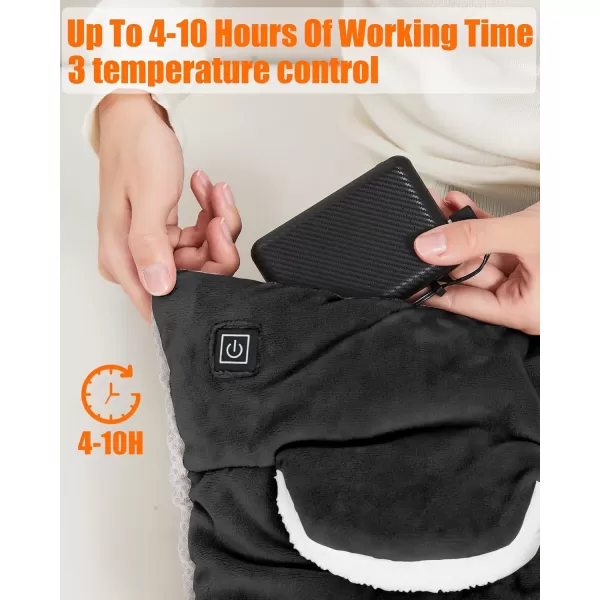 Foot Warmer Battery Operated  Rechargeable Wireless Foot Heating Pad for Under Desk and Bed Men ampamp Women Electric Heated FootBlack