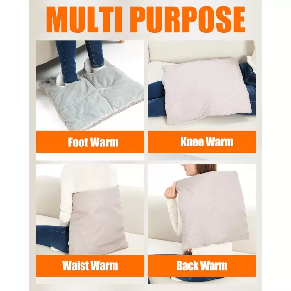 Foot Warmer Battery Operated  Rechargeable Wireless Foot Heating Pad for Under Desk and Bed Men ampamp Women Electric Heated FootGray
