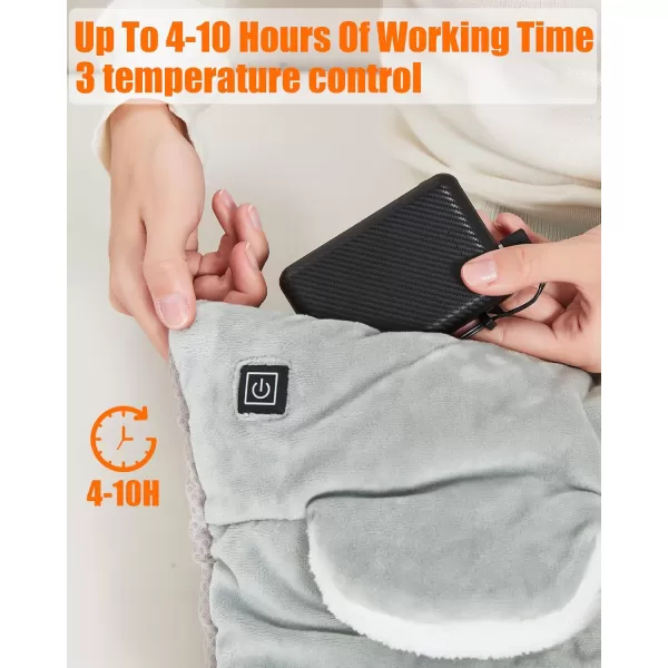 Foot Warmer Battery Operated  Rechargeable Wireless Foot Heating Pad for Under Desk and Bed Men ampamp Women Electric Heated FootGray