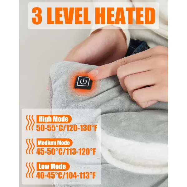 Foot Warmer Battery Operated  Rechargeable Wireless Foot Heating Pad for Under Desk and Bed Men ampamp Women Electric Heated FootGray
