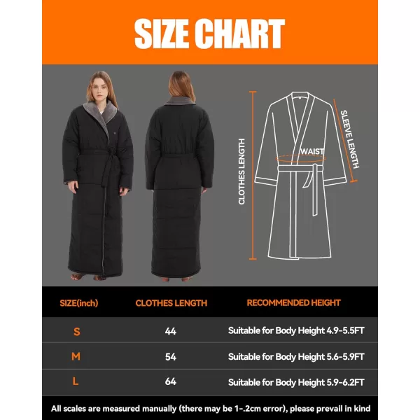 Heated Robe Battery Operated  Men and Women Heated Blanket wiht 20000mAh 74V Portable Electric Heating Blanket Black LSuitable for Body Height 5962FTBlack