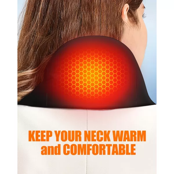 Heated Scarf  Neck Warmer Men and Women Rechargeable Heating Scarfs with Battery 3 Heated Levels Christmas GiftBlack