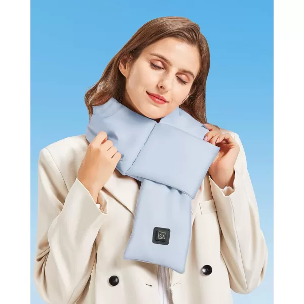 Heated Scarf  Neck Warmer Men and Women Rechargeable Heating Scarfs with Battery 3 Heated Levels Christmas GiftGray