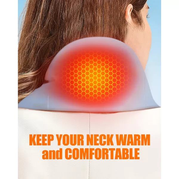 Heated Scarf  Neck Warmer Men and Women Rechargeable Heating Scarfs with Battery 3 Heated Levels Christmas GiftGray
