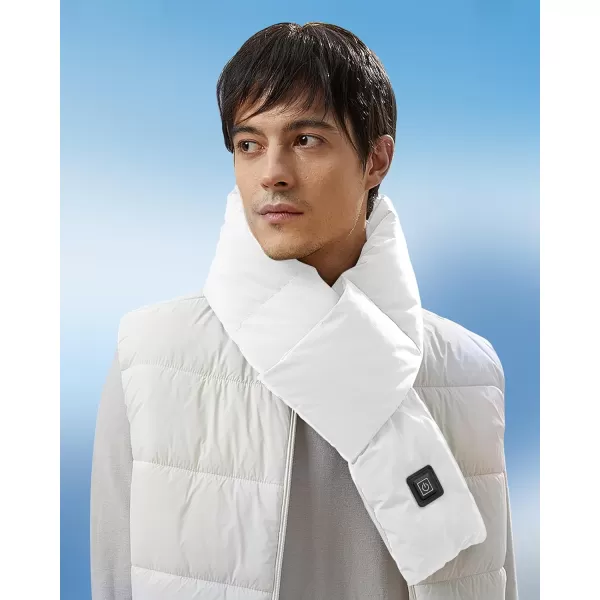 Heated Scarf  Neck Warmer Men and Women Rechargeable Heating Scarfs with Battery 3 Heated Levels Christmas GiftWhite