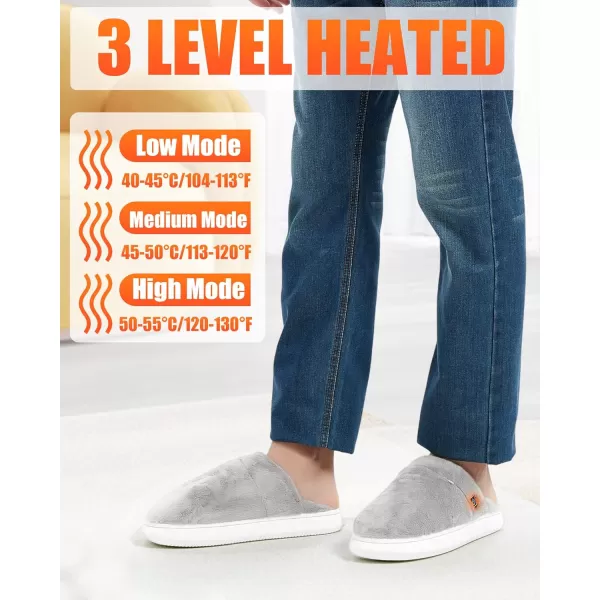 Heated Slippers  Foot Warmer for Men ampamp Women Electric Heating Slippers with 2 Pcs 4000mAh Battery 3 Heating LevelsFlat Slippers