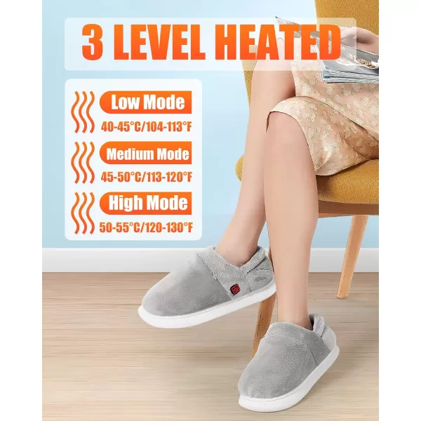 Heated Slippers  Foot Warmer for Men ampamp Women Electric Heating Slippers with 2 Pcs 4000mAh Battery 3 Heating LevelsHeeled Slippers