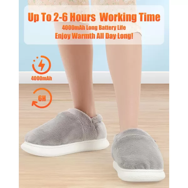 Heated Slippers  Foot Warmer for Men ampamp Women Electric Heating Slippers with 2 Pcs 4000mAh Battery 3 Heating LevelsHeeled Slippers
