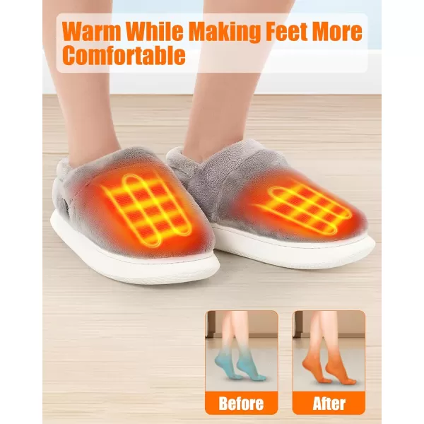 Heated Slippers  Foot Warmer for Men ampamp Women Electric Heating Slippers with 2 Pcs 4000mAh Battery 3 Heating LevelsHeeled Slippers