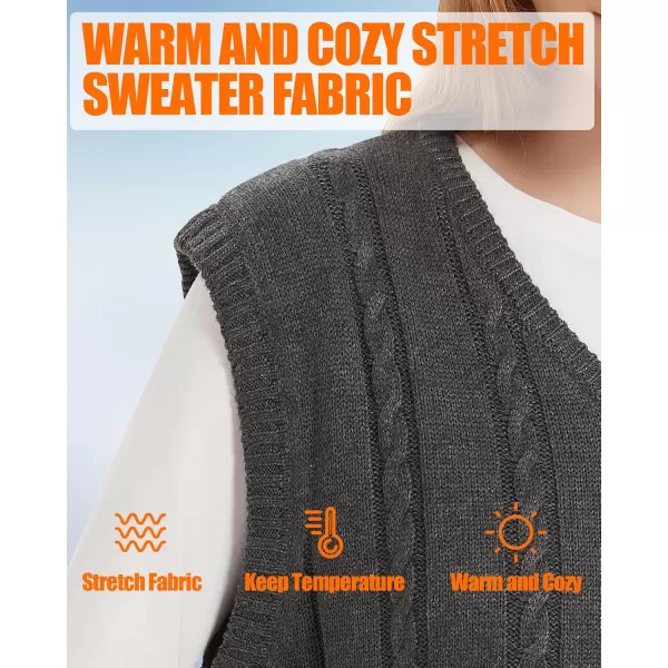 Heated Sweater Jacket Vest for Men and Women 74V Lightweight Heating Sweater Coat with 10000mAh BatteryVest Dark Gray