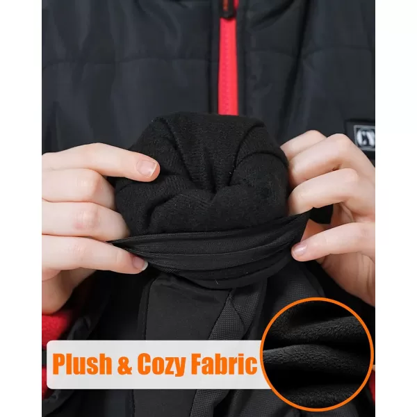 Kids Heated Gloves  Boys and Girls Waterproof Ski Heating Gloves with 2pcs DC 2700mAh Battery 3 Heating LevelsBlackRed